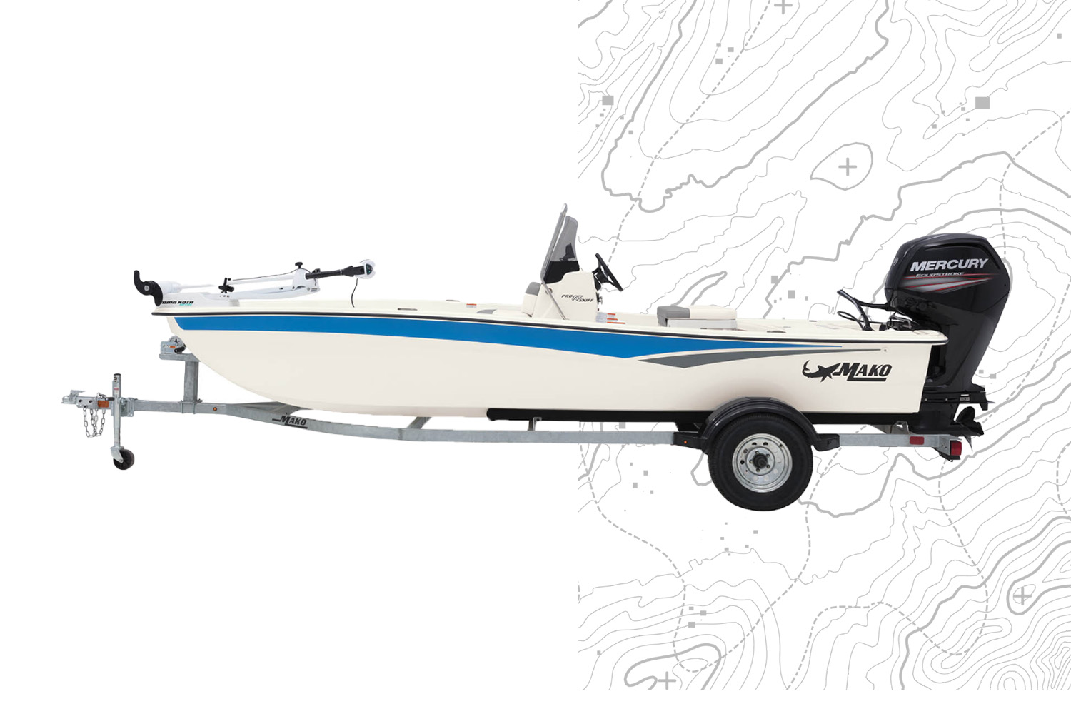 boat on topographic map